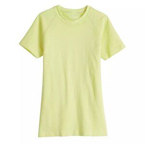 Women's Tek Gear Seamless Short Sleeve Tee Yellow NWT
